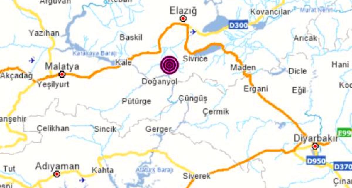 Elazığ’da 5,1 büyüklüğünde deprem