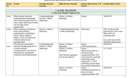 Ekonomik reform paketiyle açıklanan eylemlerin uygulanma takvimi belli oldu