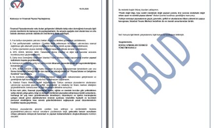 Kamuoyu ve Finansal Piyasa Paydaşlarına;