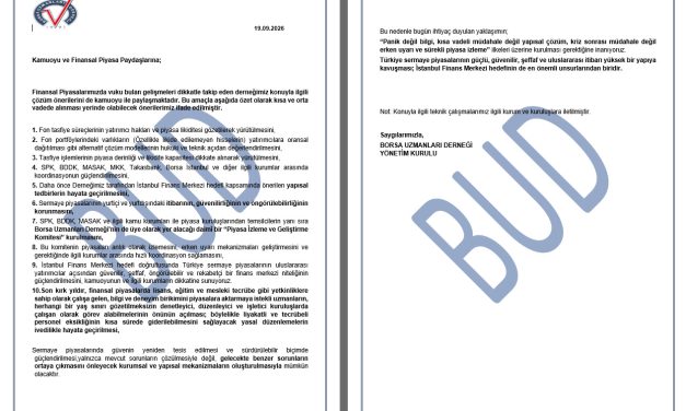 Kamuoyu ve Finansal Piyasa Paydaşlarına;