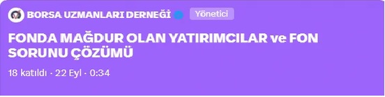 FONDA MAĞDUR OLAN YATIRIMCILAR ve FON SORUNU ÇÖZÜMÜ